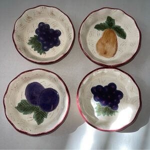 Napa Valley By Noble Excellence Dip Set Of 4 Wine Theme Scalloped Edges‎